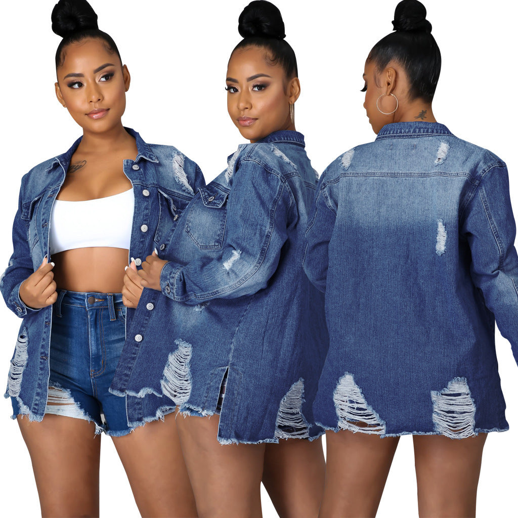 European And American Great Grace Short Women's Denim Jacket Top