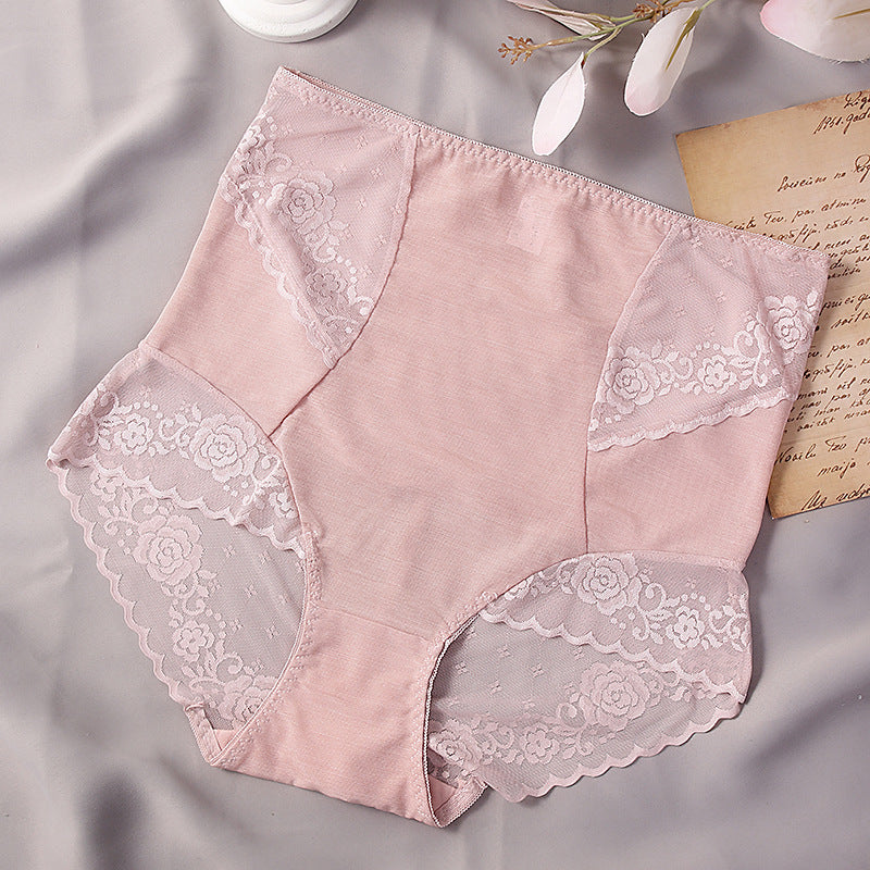 Women's GREAT gRACE Simple Solid Color Lace High Waist Shorts