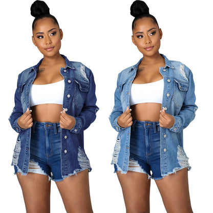 European And American Great Grace Short Women's Denim Jacket Top