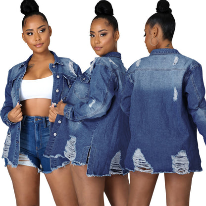 European And American Great Grace Short Women's Denim Jacket Top