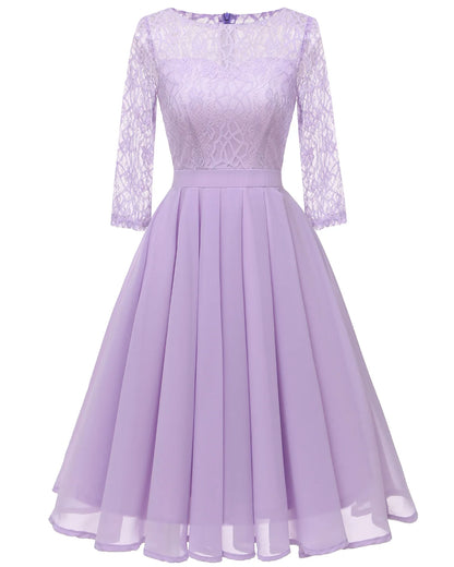 2022 Hot Lace Chiffon Waist Closing Dress Bridesmaid Dress New Women's Dress in Spring and Summer