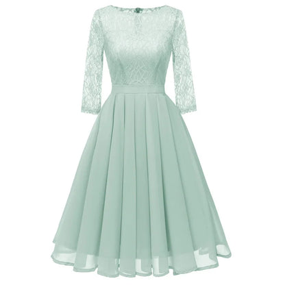 2022 Hot Lace Chiffon Waist Closing Dress Bridesmaid Dress New Women's Dress in Spring and Summer