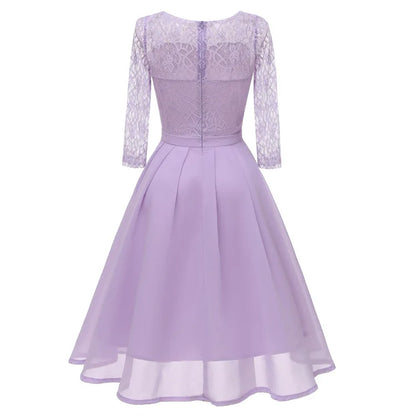 2022 Hot Lace Chiffon Waist Closing Dress Bridesmaid Dress New Women's Dress in Spring and Summer