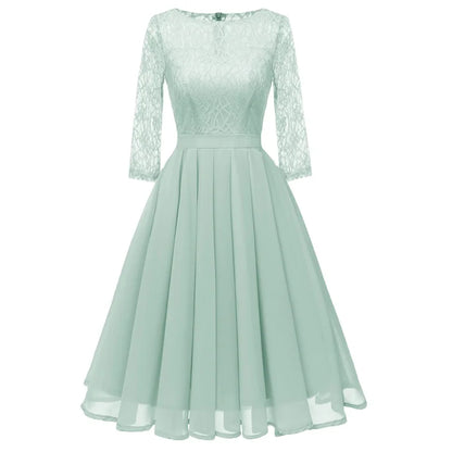 2022 Hot Lace Chiffon Waist Closing Dress Bridesmaid Dress New Women's Dress in Spring and Summer