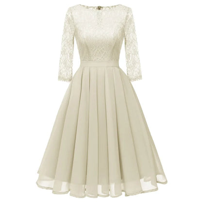 2022 Hot Lace Chiffon Waist Closing Dress Bridesmaid Dress New Women's Dress in Spring and Summer