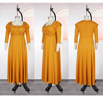 Plus Size African Party Dresses for Women 2025 New Fashion Half Sleeve Wedding Evening Gown Elegant Turkey Muslim Maxi Dress