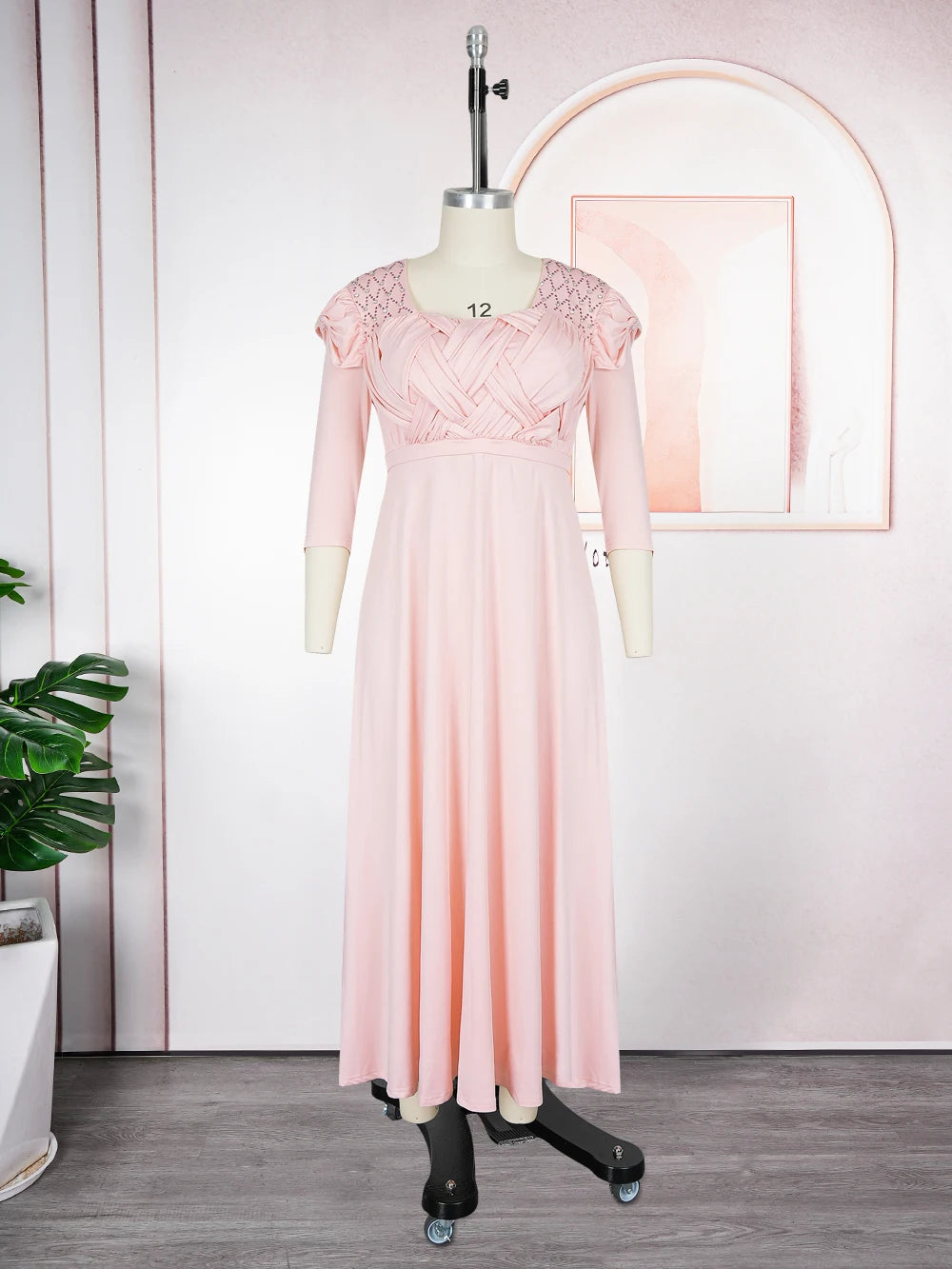 Plus Size African Party Dresses for Women 2025 New Fashion Half Sleeve Wedding Evening Gown Elegant Turkey Muslim Maxi Dress