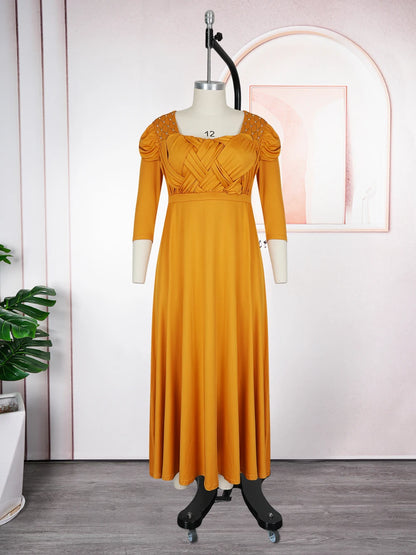 Plus Size African Party Dresses for Women 2025 New Fashion Half Sleeve Wedding Evening Gown Elegant Turkey Muslim Maxi Dress