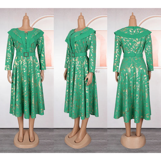Elegant African Dresses for Women Plus Size Turkey Wedding Party Long Dress Dashiki Ankara Print Outfits Robe Africa Clothing