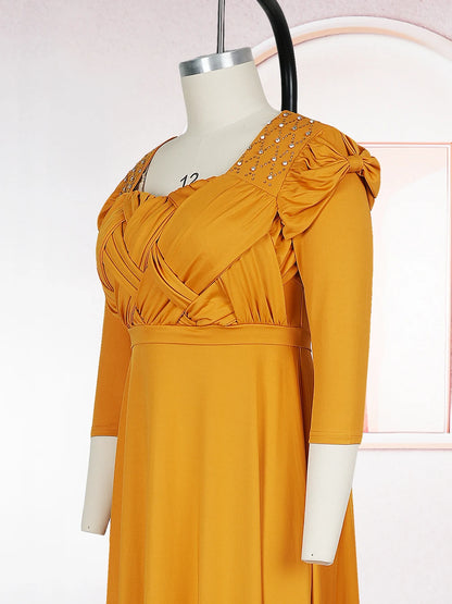 Plus Size African Party Dresses for Women 2025 New Fashion Half Sleeve Wedding Evening Gown Elegant Turkey Muslim Maxi Dress