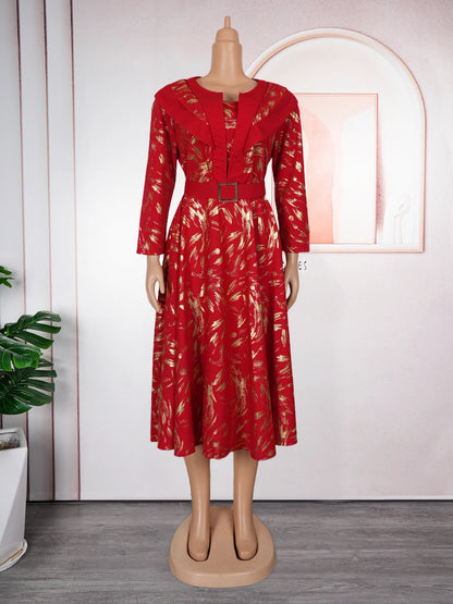 Elegant African Dresses for Women Plus Size Turkey Wedding Party Long Dress Dashiki Ankara Print Outfits Robe Africa Clothing