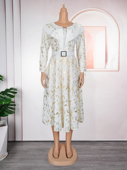 Elegant African Dresses for Women Plus Size Turkey Wedding Party Long Dress Dashiki Ankara Print Outfits Robe Africa Clothing