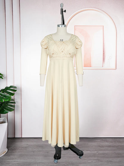 Plus Size African Party Dresses for Women 2025 New Fashion Half Sleeve Wedding Evening Gown Elegant Turkey Muslim Maxi Dress
