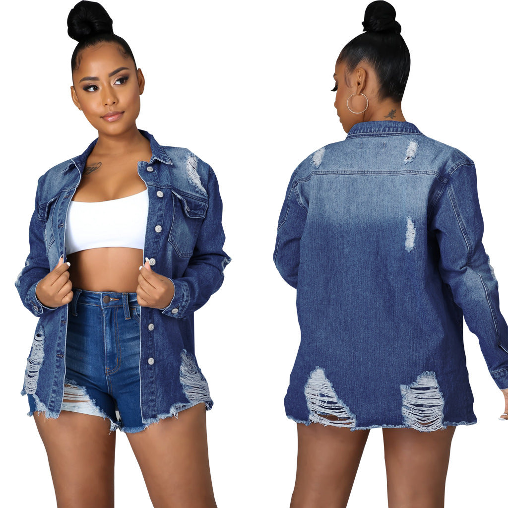 European And American Great Grace Short Women's Denim Jacket Top